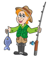 Fisherman with rod