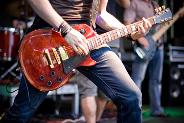 guitar player at rock concert
