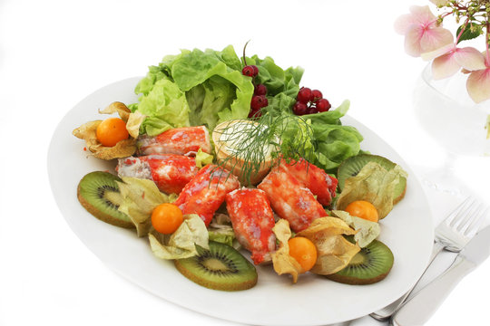 Krabben mit Salat