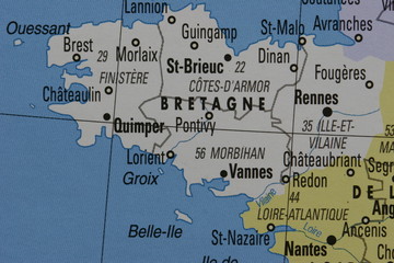 map of brittany , in france