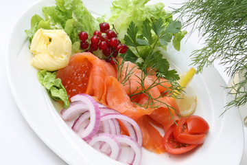 Gourmet Teller mit Lachs und Kaviar