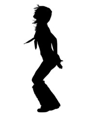 Fototapeta na wymiar Vector silhouette of girl against the white background