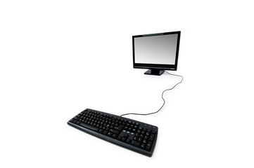 Desktop computer isolated on the white background