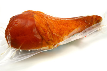 turkey leg inside vacuum close-up