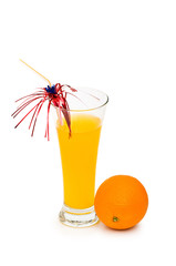 Orange cocktail isolated on the white background