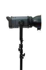 Studio stobe with reflector isolated on white