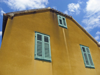 yellow, green, white, blue