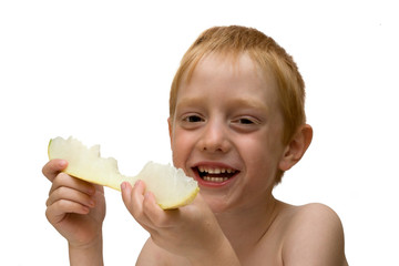 Boy with a melon