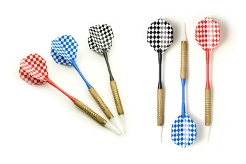 different darts isolated on white