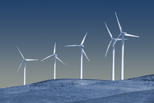 Power generating wind turbines, Rio Vista California