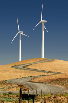 Power generating wind turbines, Rio Vista California.