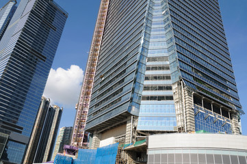 Fototapeta na wymiar Construction site of business building in Hong Kong