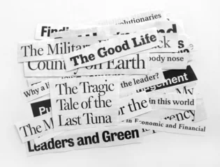 Stickers pour porte Journaux Gros plan sur de nouveaux titres de papier