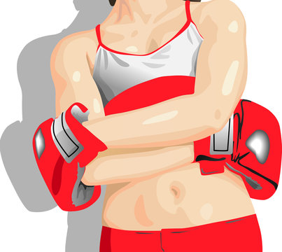 femme faisant de la boxe