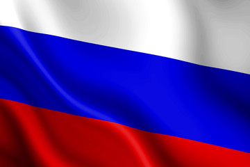 Russian flag waving in the wind