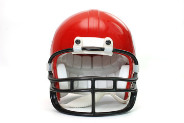 Red football helmet isolated on white background. - 8799231