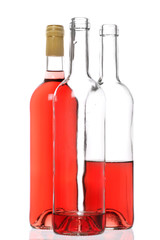 bottles of rose wine