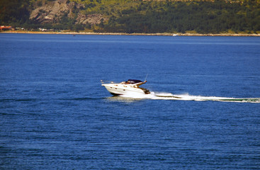 speed-boat over blue sea