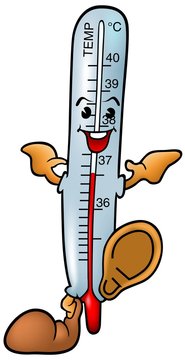 Thermometer - Smiling Cartoon Illustration