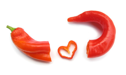 Paprika and heart Hot love