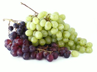 red and white grapes