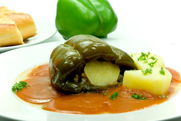 gefüllter paprika mit reis,fleisch