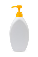 White plastic bottle isolated on white background