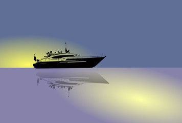 Vector Grafic YACHT at Night
