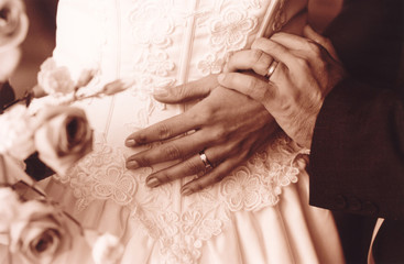 A man holding his bride