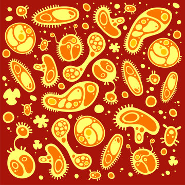 some vector microbe under microscope