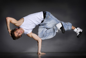 stylish and cool breakdance style dancer posing