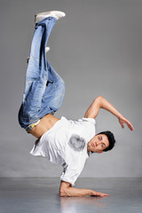 stylish and cool breakdance style dancer posing