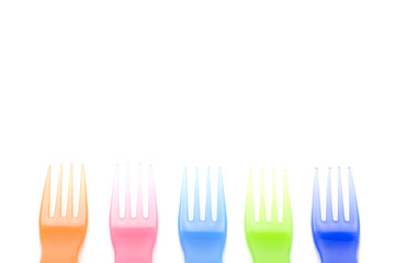 object on white - kitchen utensil plastic fork