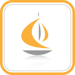 Vector abstract internet icon. Orange set. Simply change.