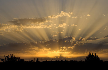 Stunning landscape sunset l