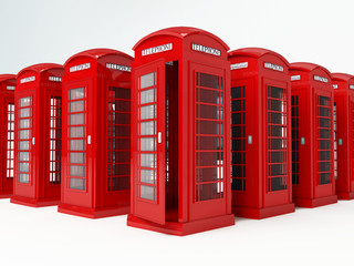 3d render di cabine telefoniche inglesi