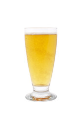 A glass of cold beer isolated on white background