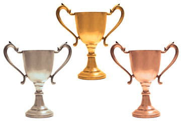 Victory Cup isolated over white background.