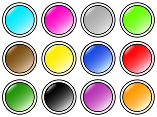 Set of beautiful round buttons