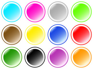 Set of beautiful round buttons