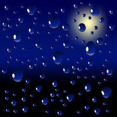 Beautiful wet window. Vector illustration.