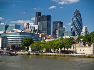 The London England skyline with its ever diverse architecture.