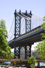 Fragment of Brooklyn Bridge in New York