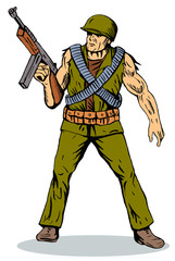 American Soldier with gun