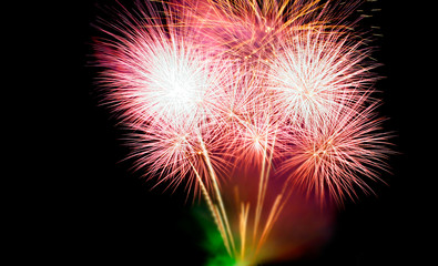 colorful fireworks on black background