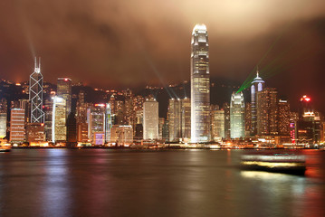 Hong Kong Skyline with the laser show.