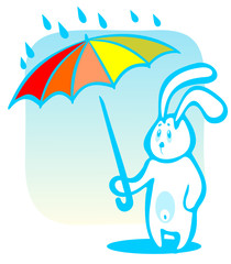 Obraz na płótnie Canvas rabbit with umbrella
