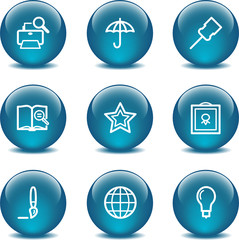 Fototapeta premium Glass ball web icons, set 9