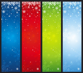 color christmas banners, vector