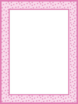 Pink Girls Paw print Frame